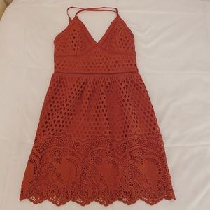 Burnt orange kinda reddish Summer dress.